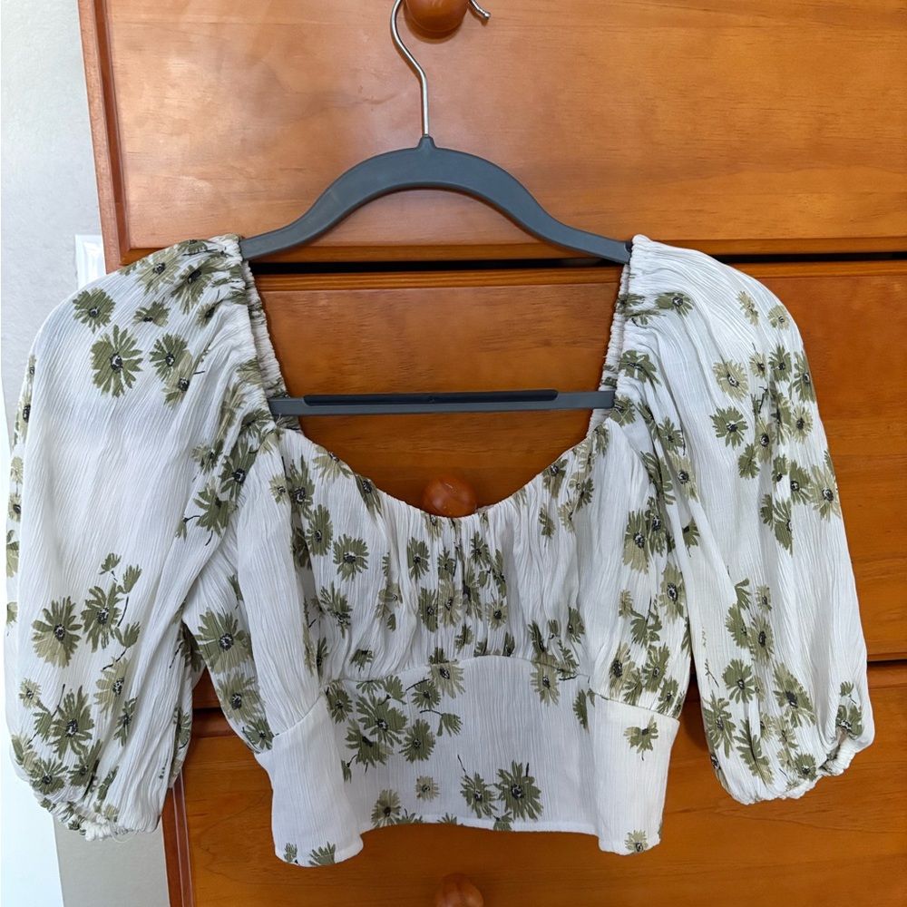 Abercrombie & Fitch Green Floral Blouse